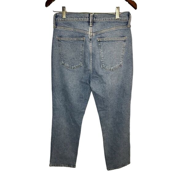 Agolde Wilder Light Wash Distressed Mid-Rise Comfort Straight Leg Jeans sz 27 - Picture 6 of 14